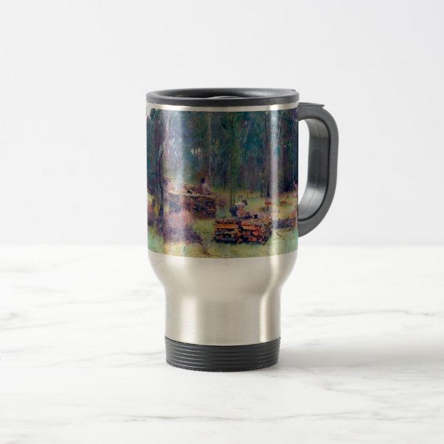 Taza De Viaje Carboneros Leñadores Tom Roberts 1886 (Anverso derecho)