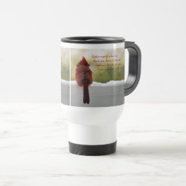 Taza De Viaje Cardenal con poema de Visitantes del cielo