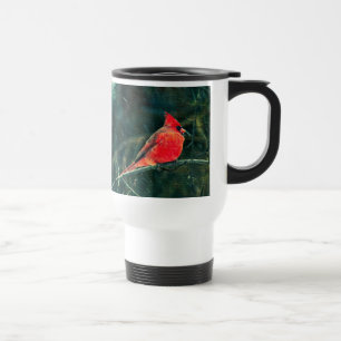 Taza De Viaje Cardenal de invierno en tormenta de nieve - Mejora