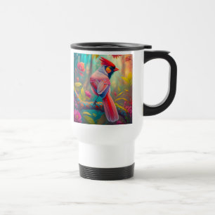 Taza De Viaje Cardenal Macho de Aves de Fantasía