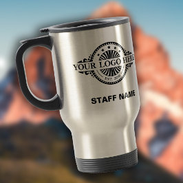 Taza De Viaje Carga del logotipo, nombre del personal, profesion