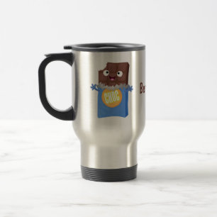 Taza De Viaje Caricatura de dibujos animados de un dulce chocola