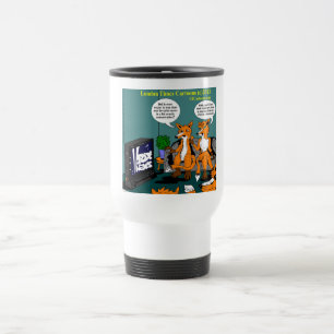 Taza De Viaje Caricatura Divertida de Noticias Conservadoras