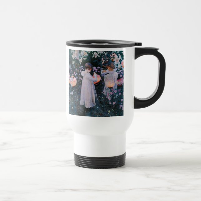 Taza De Viaje Carnation Lily Lily Rosa John Singer Sargent Art (Derecha)