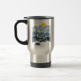 Taza De Viaje Carpa de Camping en Bosque de Montaña Salvaje