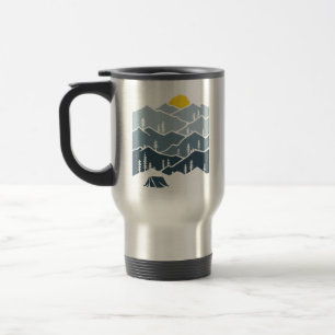 Taza De Viaje Carpa de Camping en Bosque de Montaña Salvaje
