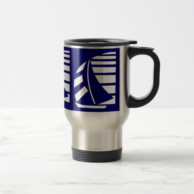 Taza De Viaje Carreras azul y blanca (Derecha)