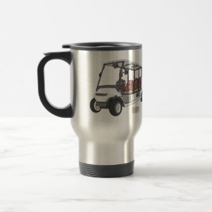 Taza De Viaje Carro de golf / ilustracion personalizado de coche