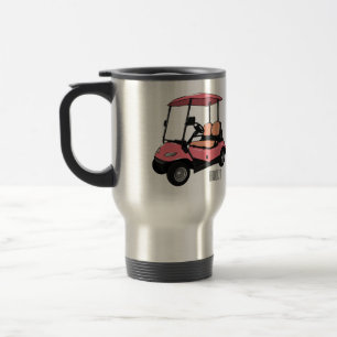 Taza De Viaje Carro de golf / ilustracion personalizado de coche