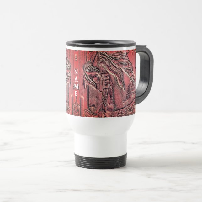 Taza De Viaje Carrusel Horse Art Personalizado (Anverso derecho)