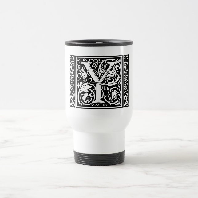 Taza De Viaje Carta Y Monograma medieval Art Nouveau (Centro)