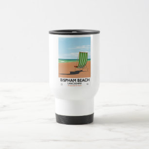 Taza De Viaje Cartel de Bispham Beach Lancashire costera