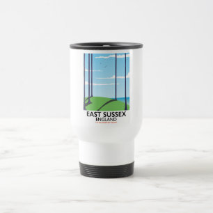 Taza De Viaje Cartel de tren de County Durham, Inglaterra