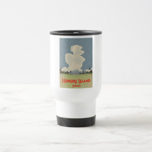 Taza De Viaje Cartel de viaje a la isla de Honshu, Japón