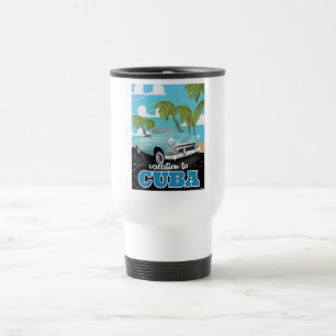Taza De Viaje cartel de viaje de coche vintage de Cuba