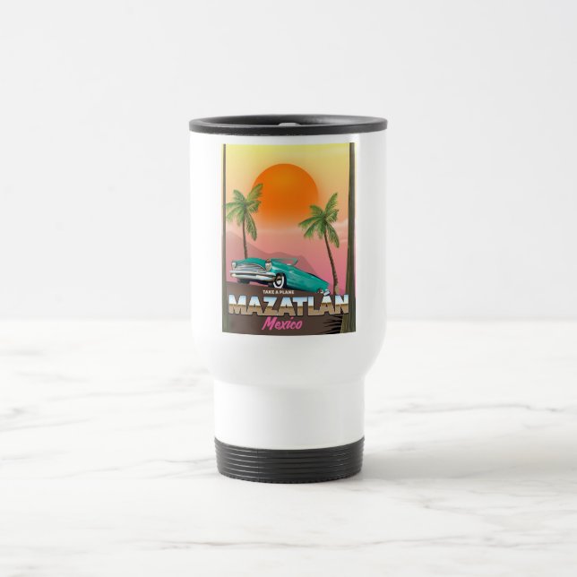 Taza De Viaje Cartel de viaje de Mazatlán México (Centro)