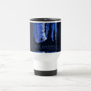 Taza De Viaje Cartel de viaje vintage de cueva caverna