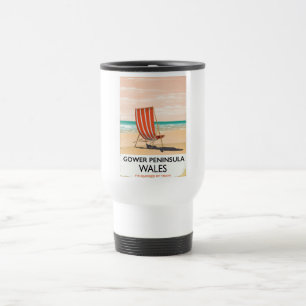 Taza De Viaje Cartel de viaje vintage de la península de Gower G