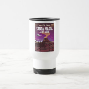 Taza De Viaje Cartel de viaje vintage de Santa María Guatemala.