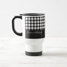 Taza De Viaje Cartuela blanca y negra clásica moderna