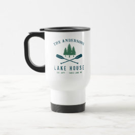 Taza De Viaje Casa de la familia Lake Moderna Rustic Boat Oar Pi