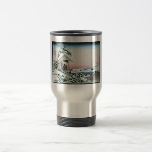 Taza De Viaje Casa de té Koishikawa Vista Monte Fuji por Hokusai
