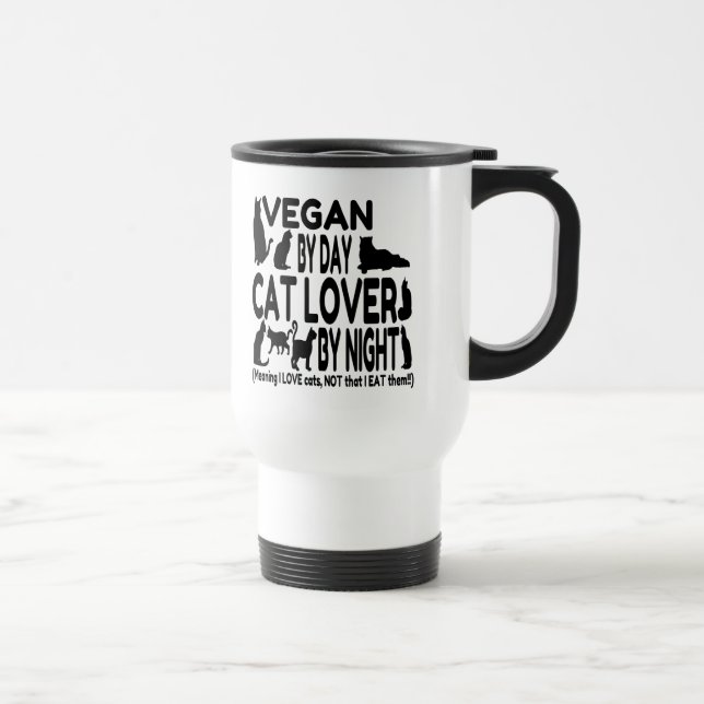 Taza De Viaje Cat Lover Vegan Funny (Derecha)