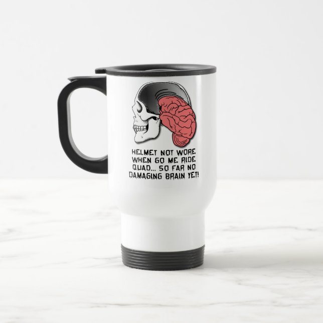 Taza De Viaje Causas en el cerebro de casco Funny Trama de viaje (Izquierda)