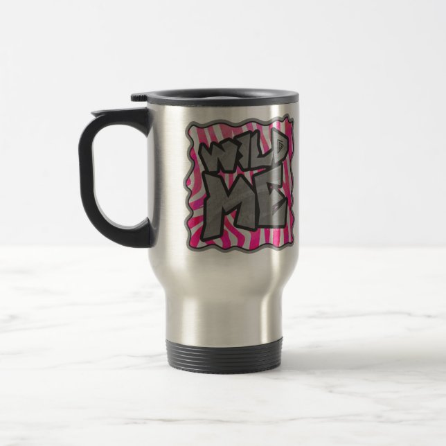 Taza De Viaje Cebra Rosa caliente y blanco salvaje me (Izquierda)