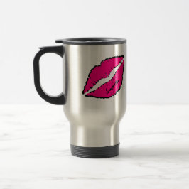 Taza De Viaje Cebra simple con labios rosados personalizados