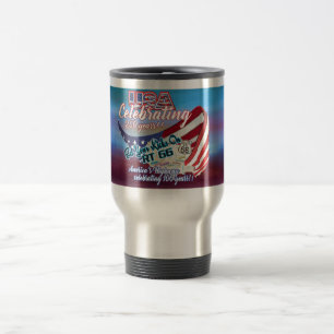 taza de viaje celebrando los 250 años de independe
