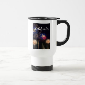 Taza De Viaje Celebrar 70 años con fuegos artificiales