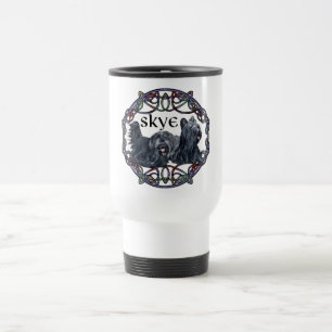 Taza de viaje celta para dos Skye Terriers