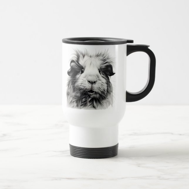 Taza De Viaje Cerdo monocromo de Guinea (Derecha)