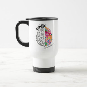 Taza De Viaje Cerebro analítico creativo cerebrado con cerebro i