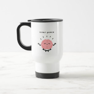 Taza De Viaje Cerebro Meditando Lindo & Paz Interior Minimalista