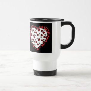 Taza De Viaje Cerezas de Rockabilly RAB Estampado de Corazón de
