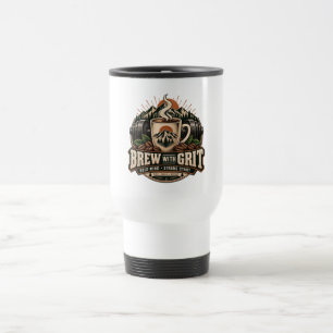 Taza De Viaje Cerveza Con Grit Café Vintage Fuerza Fitness