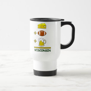 Taza De Viaje Cerveza Wisconsin del fútbol del queso
