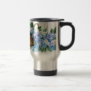 TAZA DE VIAJE CESTA CON LOS HYDRANGEAS