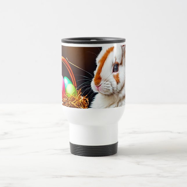 Taza De Viaje Cesta de conejo y huevos de Pascua (Centro)