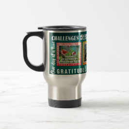 Taza De Viaje challenges slogans butterflies 12-step green mug