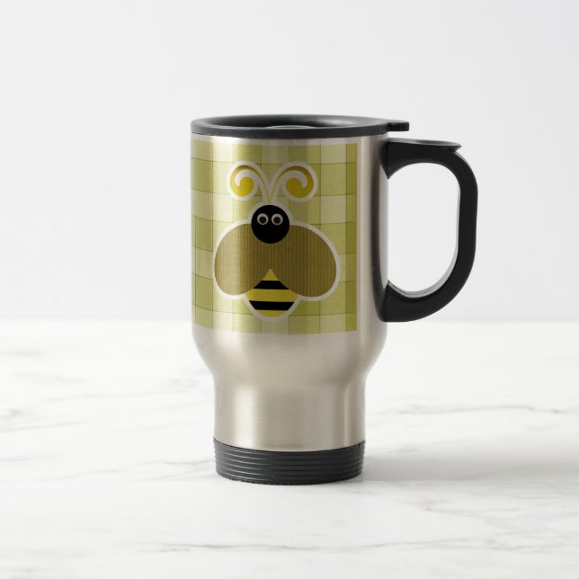 Taza De Viaje Cheques amarillos de abeja de burbujas (Derecha)