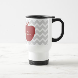 Taza De Viaje Chevron gris y profesor rojo de Apple