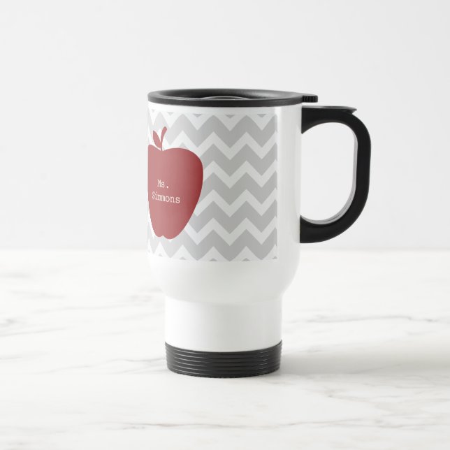 Taza De Viaje Chevron gris y profesor rojo de Apple (Derecha)