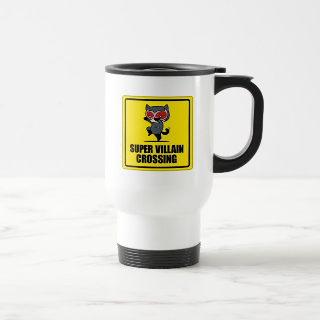 Taza De Viaje Chibi Catwoman Super Villain Crossing Rótulo (Derecha)