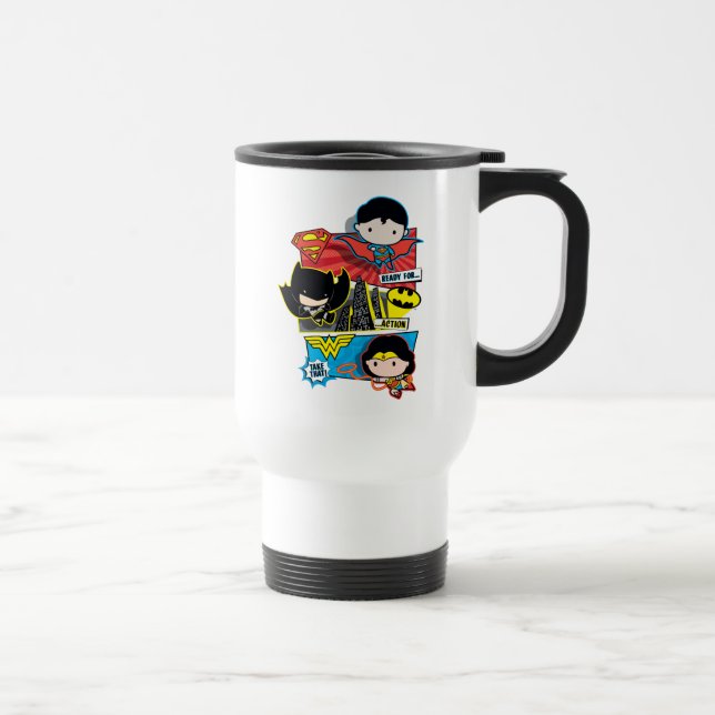Taza De Viaje ¡Chibi Heroes Preparado Para La Acción! (Derecha)