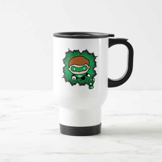 Taza De Viaje Chibi Linterna verde volando por el espacio (Derecha)