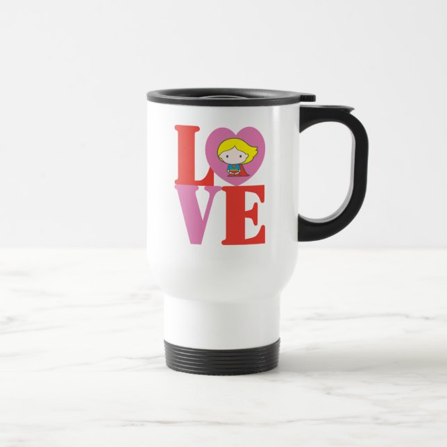 Taza De Viaje Chibi Supergirl LOVE (Derecha)