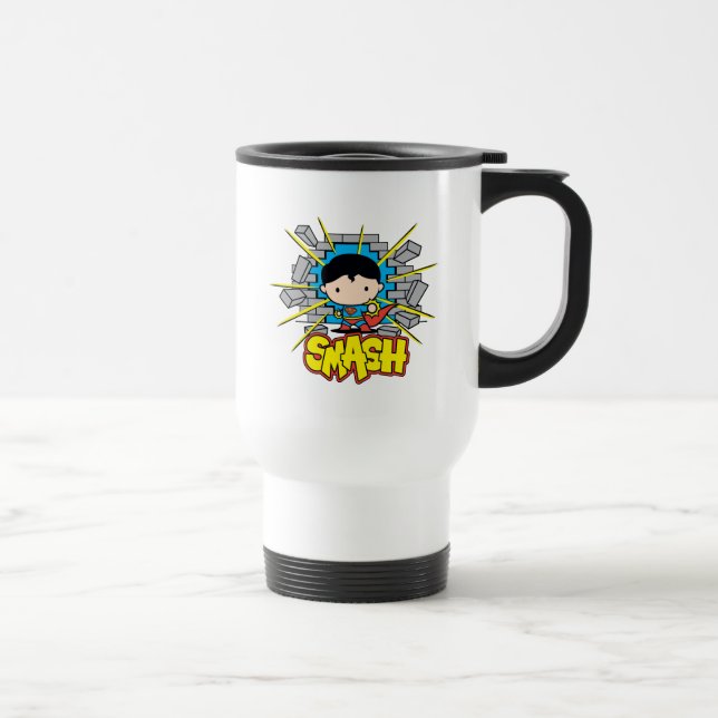 Taza De Viaje Chibi Superman huele a través de la pared de ladri (Derecha)